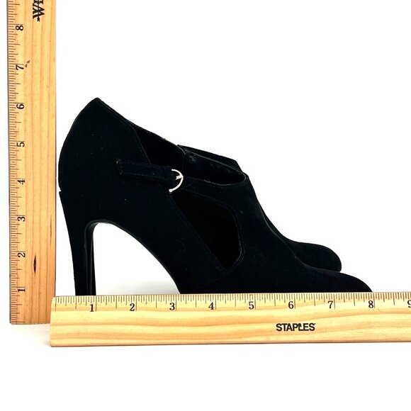 Kelly & Katie Black Chayse Almond Toe Side Cutout High Heels Womens 7M Zippered - Picture 15 of 16